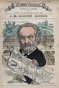 Familistere de Guise - Familistery of Guise a jeho zakladatel Jean-Baptiste (Jean Baptiste) Andre Godin (1817-88), z 