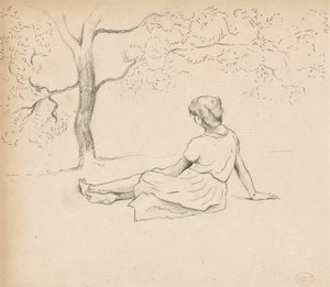 Studium pro "Laundreses in Provence", c.1885-89 od Henri Edmond Cross