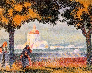 Kostel Santa Maria degli Angeli poblíž Assisi, 1909 od Henri Edmond Cross