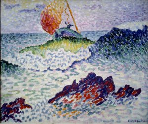 Vrak lodi. Obraz Henri Delacroix Dit Cross (Henri Edmond Cross) (1856-1910) od Henri Edmond Cross