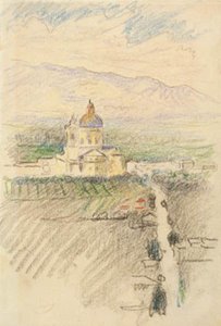 Pohled na Santa Maria degli Angeli poblíž Assisi od Henri Edmond Cross