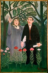 Múza inspiruje básníka (malba na plátně)