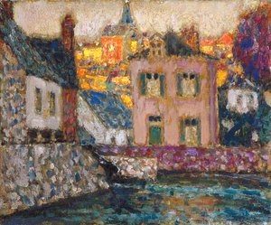 Studie Pro Domy Na řece Ve Fougères od Henri Eugene Augustin Le Sidaner