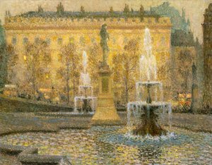 Trafalgar Square, Londýn od Henri Eugene Augustin Le Sidaner
