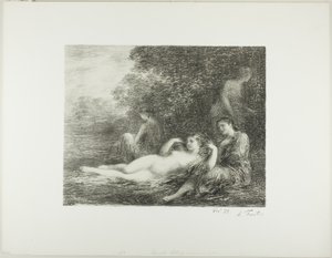 Koupající se ženy, čtvrtý velký talíř od Ignace Henri Jean Fantin-Latour