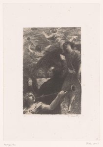 Berlioz diriguje mezi čtyřmi anděly troubícími na trubky Tuba mirum spargens sonum Život a dílo Hectora Berlioze (název série) od Ignace Henri Jean Fantin Latour