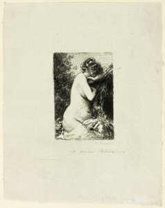 Plačící žena: Studie sedící ženy ve správném profilu od Ignace Henri Jean Fantin Latour