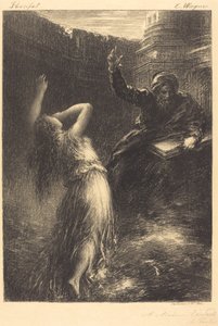 Evokace Kundry (2. deska) od Ignace Henri Jean Fantin-Latour
