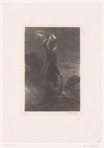 Isolda dává Tristanovi dohodnutý signál Tristan a Iseult. Zákon II. Signální tanec v noci Život a dílo Richarda Wagnera (název série) od Ignace Henri Jean Fantin Latour