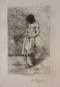Muž hledá blechy od Ignace Henri Jean Fantin Latour