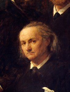 Portrét básníka Charlese Baudelaira (1821-1867) Detail obrazu „“Hommage a Delacroix““ od Henriho Fantina Latoura (Fantin-Latour od Ignace Henri Jean Fantin Latour