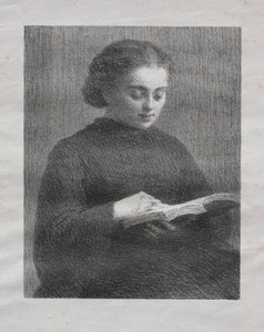 Čtení: Portrét umělcovy sestry od Ignace Henri Jean Fantin Latour