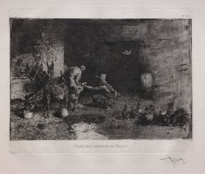 Obouvání mezka v Maroku od Ignace Henri Jean Fantin Latour