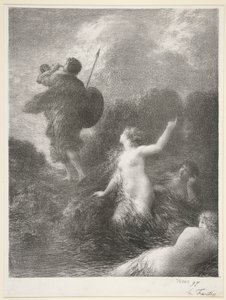 Siegfried a Rýnské panny od Ignace Henri Jean Fantin-Latour