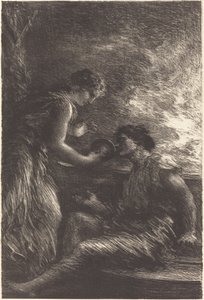 Sieglinde a Siegmund z prvního dějství "Valkýry" od Ignace Henri Jean Fantin Latour