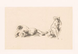 Studijní list se dvěma nahými ženami od Ignace Henri Jean Fantin Latour