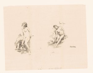Studijní list se dvěma nahými ženami od Ignace Henri Jean Fantin Latour