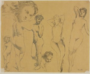 Studie ženských aktů od Ignace Henri Jean Fantin Latour