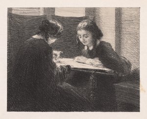 vyšívačky, od Ignace Henri Jean Fantin Latour