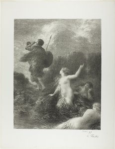 Soumrak bohů: Siegfried a Rýnské panny od Ignace Henri Jean Fantin Latour
