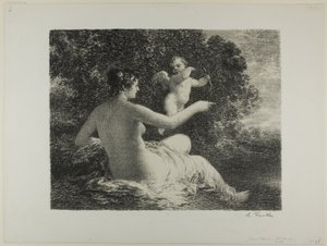 Venuše a Amor, velký talíř od Ignace Henri Jean Fantin-Latour