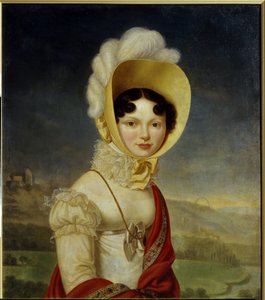 Velkokněžna Kateřina Pavlovna Ruska (1788-1819). Obraz Henriho Francoise Riesenera (1767-1828), olej na plátně. francouzské umění