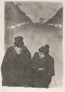 Ach, to je pravda, můj ubohý starče, byl bys první, komu bych nechal ujít jeho autobus. „Ale zmeškám autobus“ „Moji zákazníci nikdy nezmeškali autobus“ od Henri Gabriel Ibels