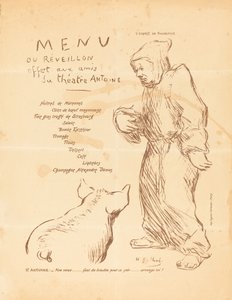 Silvestrovské menu nabízené přátelům divadla Antoine od Henri Gabriel Ibels