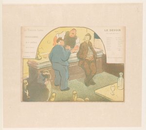 Čtyři muži v bistru Le Devoir (název na objektu) Představení Théâtre Libre (název seriálu) Les Programs du Théâtre Libre (název série) od Henri Gabriel Ibels