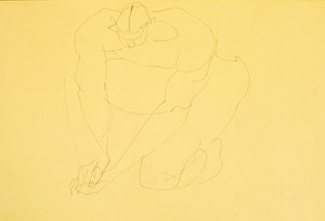Klečící nahý muž II od Henri Gaudier Brzeska