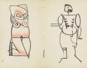Krčící se žena a stojící muž od Henri Gaudier-Brzeska