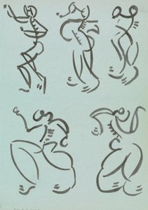 Pět studií tanečních figur od Henri Gaudier-Brzeska