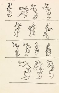 Čtyři rejstříky čtrnácti tančících figur od Henri Gaudier-Brzeska