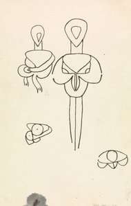 Čtyři studie pro dva figurální návrhy od Henri Gaudier-Brzeska