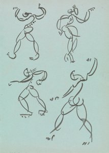 Čtyři studie tanečních figur od Henri Gaudier-Brzeska