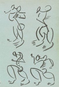 Čtyři studie tanečních figur od Henri Gaudier-Brzeska