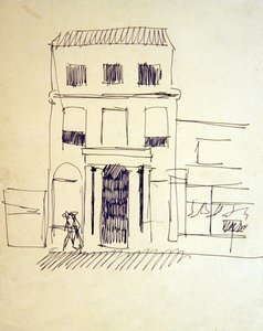 Londýnská ulice s figurami; Žena Promenader od Henri Gaudier-Brzeska