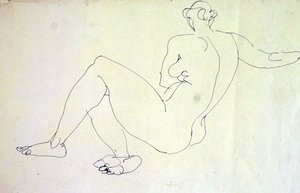 Ležící ženský akt zezadu od Henri Gaudier Brzeska