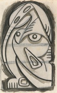 Reliéfní design sedící ženské postavy od Henri Gaudier Brzeska