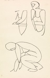 Studie tří figur od Henri Gaudier Brzeska