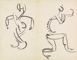 Dvě figurální studie od Henri Gaudier Brzeska