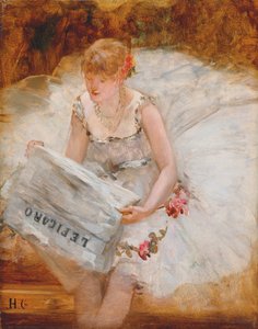 Čtení tanečníků Le Figaro, kolem roku 1885 od Henri Gervex