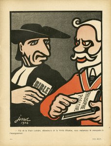 Máslový talíř, číslo 169, satirický, barevný od Henri Gustave Jossot
