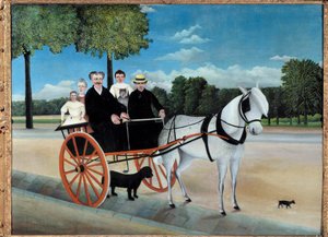 Obraz Carriole of Father Junier od Henriho Rousseaua s názvem Customs Rousseau (1844-1910) 1908 Sun. 1,29x0,97 m Paříž, Musee de l