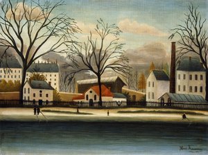 Předměstí; Banlieue, kolem roku 1896 od Henri J.F. Rousseau