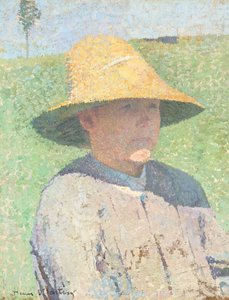Portrét mladého chlapce ve slaměném klobouku 1890 (olej na plátně)