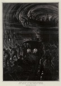 Tvorba Simplonského tunelu (litho)