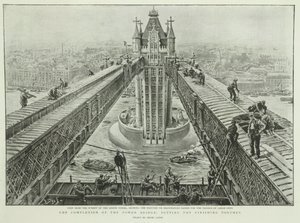 Dokončení Tower Bridge: dokončení, z The Graphic, 23. června 1894 (rytina)