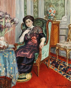 Žena sedící v křesle; Žena sedící v křesle, 1911 od Henri Lebasque