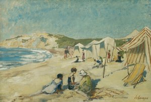 Pláž v Pointe St. Gildas; Pláž v Pointe St Gildas, kolem roku 1920 od Henri Lebasque